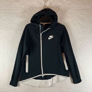 Nike Women's NSW‎ Tech Fleece Hoodie Full Zip Black Asymmetrical Jacket Size S